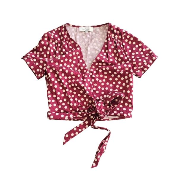 L'Academie The Short Sleeve Wrap Top - Picture 1 of 8